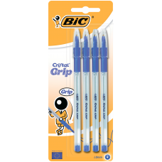 Ручка "Cristal Grip", синяя, 0.32 мм, 4шт в блистере