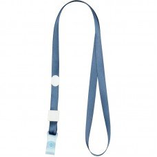 Шнурок для бейджа з силіконовим кліпом, димчастий синій 4551