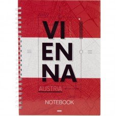 Блокнот на спіралі тверда обкл., А5, 96арк. Vienna