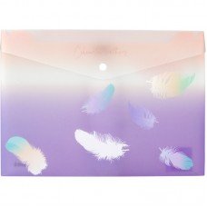 Папка на кнопці А4+, Colourful Feather 02