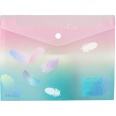 Папка на кнопці А5+, Colourful Feather 01