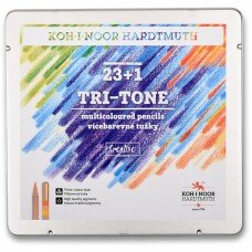 Олівці кольорові TRI-TONE 23+1, мет.кор.