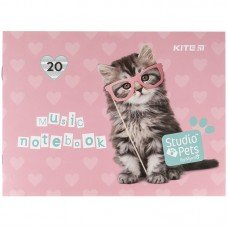 Тетрадь для нот Kite Studio Pets SP21-405, A5, 20 листов